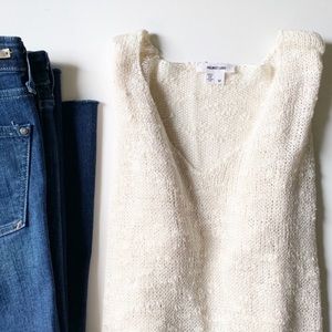Helmut Lang | Cream Silk Knit Sweater